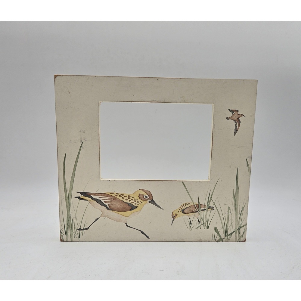 Danielson Designs Sandpiper Bird Wood Photo Frame Paulette Kuercher Cream 3.5x5